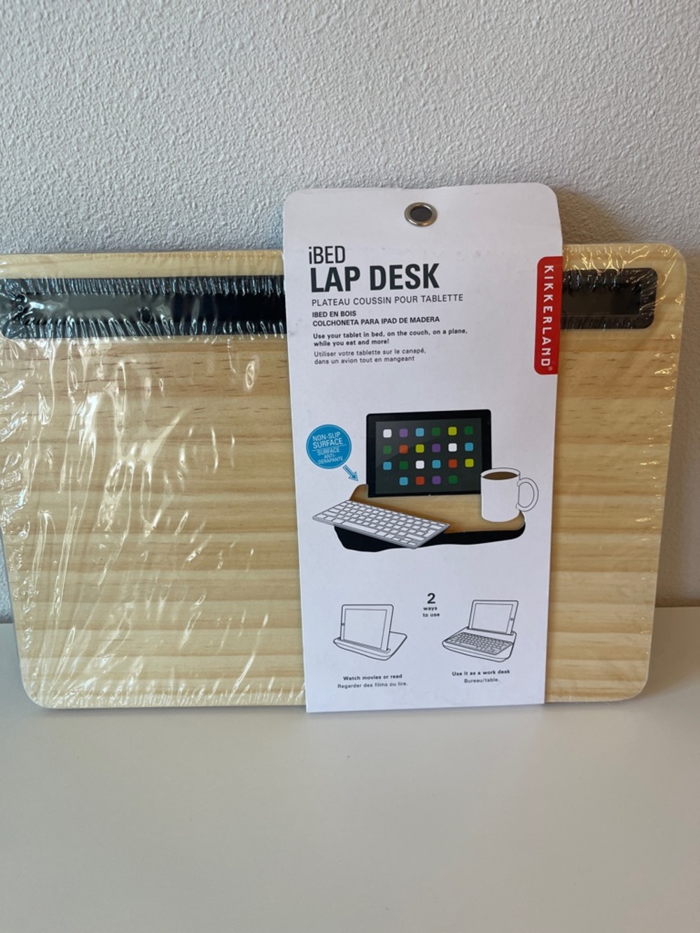 Kikkerland iBed Lap Desk - Light Wood and Black